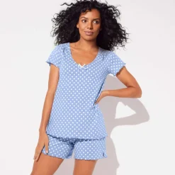 Pyjama short imprimé pois