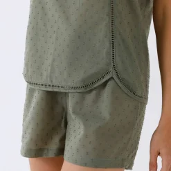 Pyjama short plumetis, fines bretelles