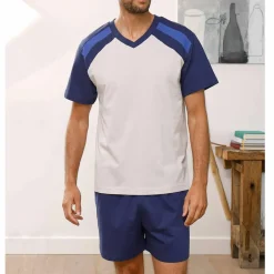 Pyjama short tricolore - lot de 2