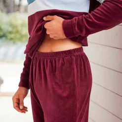 Pyjama tricolore velours manches longues