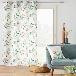 Rideau à œillets, imprimé floral