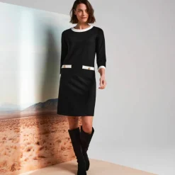 Robe bicolore, maille milano