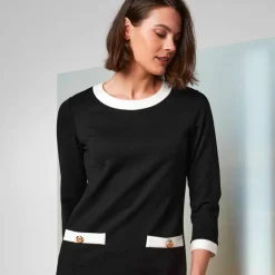 Robe bicolore, maille milano