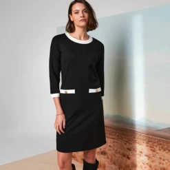 Robe bicolore, maille milano