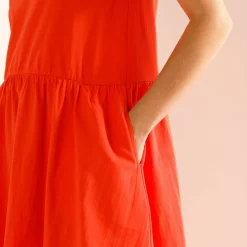 Robe bi-matière, manches courtes