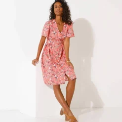 Robe boutonnée manches 