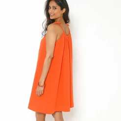 Robe bretelles tressées, gaze de coton