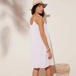 Robe bretelles tressées, gaze de coton