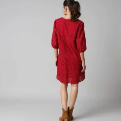 Robe broderie anglaise manches 3/4