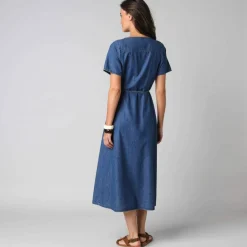 Robe cache-cœur denim léger