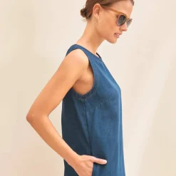 Robe chasuble en jean