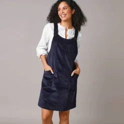 Robe chasuble évasée, velours côtelé
