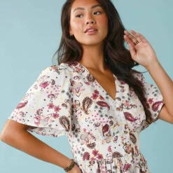 Robe courte boutonnée imprimée, Spécial Petites