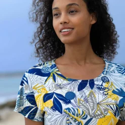 Robe courte imprimée manches courtes