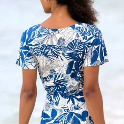 Robe courte imprimée manches courtes