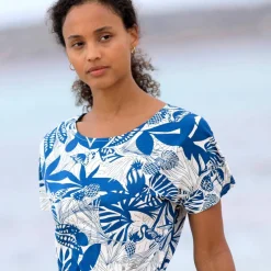 Robe courte imprimée manches courtes