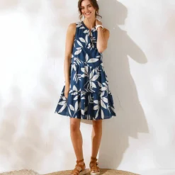 Robe courte imprimée sans manches