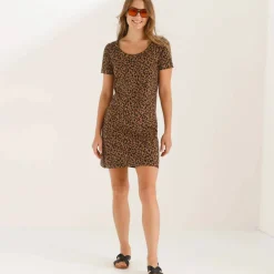 Robe courte imprimé léopard