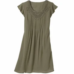 Robe décolleté macramé unie