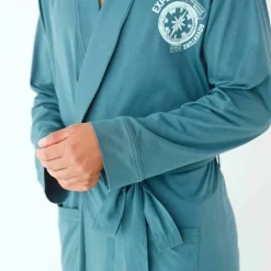 Robe de chambre courte unie avec motif