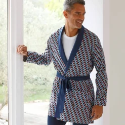 Robe de chambre imprimée courte imprimé graphique