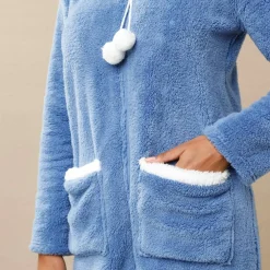 Robe de chambre maille polaire zippée
