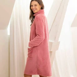 Robe de chambre maille polaire zippée