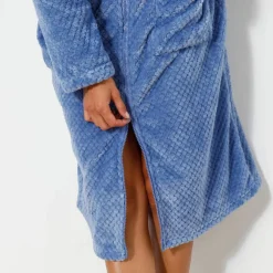 Robe de chambre zippée maille polaire texturée