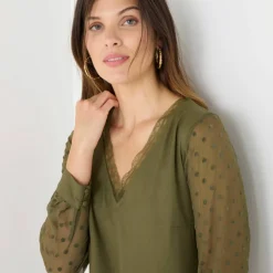 Robe housse manches plumetis