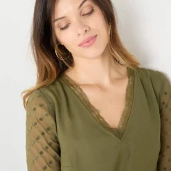 Robe housse manches plumetis