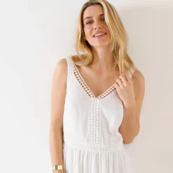 Robe imprimé fleuri et macramé