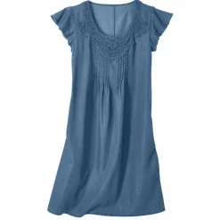 Robe jean macramé