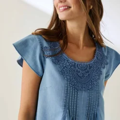 Robe jean macramé