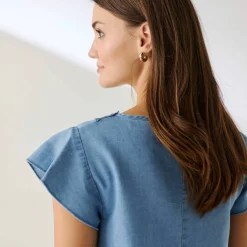 Robe jean macramé