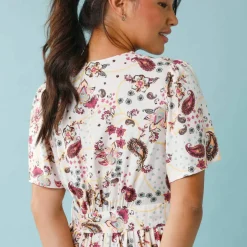 Robe longue boutonnée imprimée, Spécial Petites