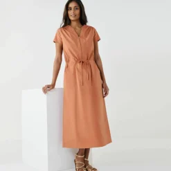 Robe longue en coton délavé