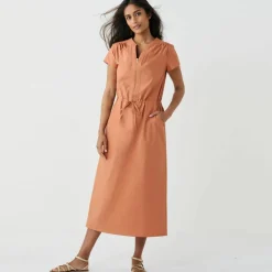 Robe longue en coton délavé