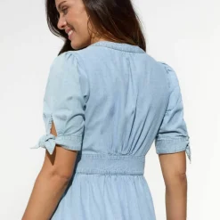 Robe longue en denim, évasée