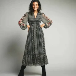 Robe longue en voile, imprimé ethnique