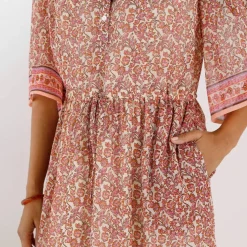 Robe longue en voile imprimé, manches papillon