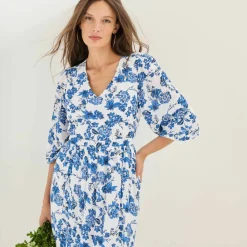 Robe longue imprimée, dos fantaisie