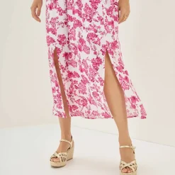 Robe longue imprimée, dos fantaisie