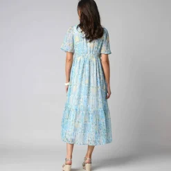 Robe longue imprimée en voile 