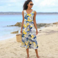 Robe longue imprimée sans manches
