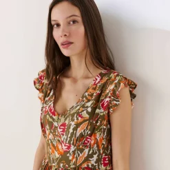 Robe longue imprimée sans manches