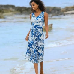 Robe longue imprimée sans manches
