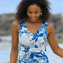 Robe longue imprimée sans manches
