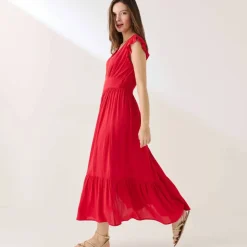 Robe longue unie sans manches