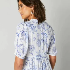 Robe longue volantée imprimée