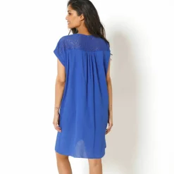 Robe macramé, crépon coton